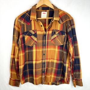 Levi's Brown Plaid Flannel Shirt Large